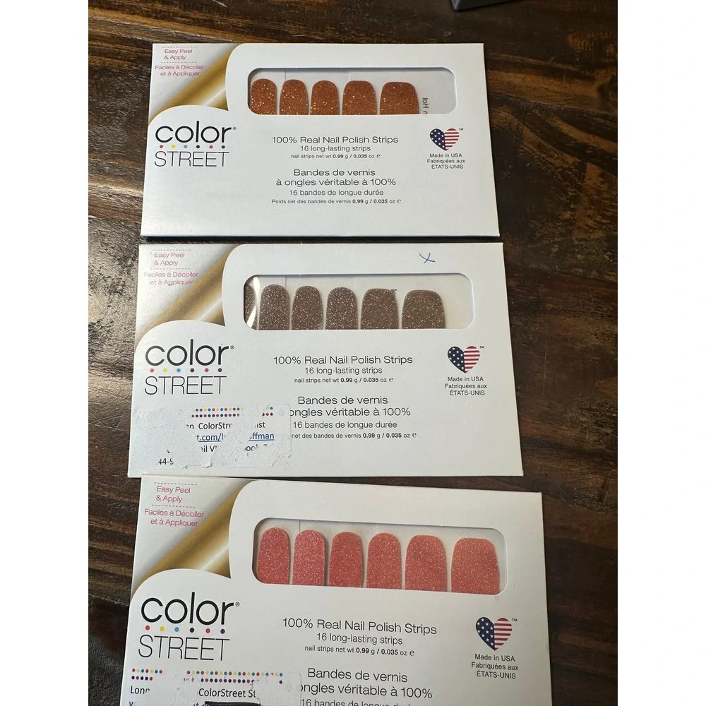 Color Street Nail Polish Strips Bundle Sahara Jewel Cape Coral Coming in Hot 3pk - Picture 3 of 5